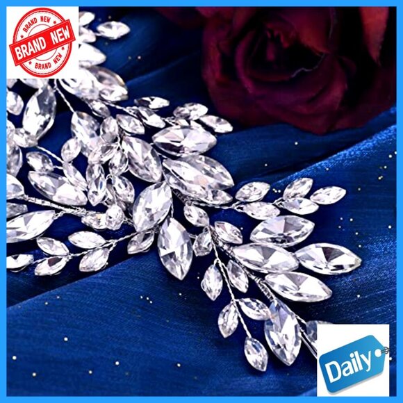 Rhinestone Wedding Headband Bridal Hair Accessory Handmade Sparkle main image 6
